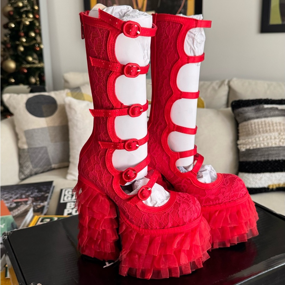 DOLLS KILL x BEETLE JUICE Paranormal Bride Platform Boots
